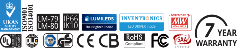 Quality controlled LED street lights available from Eco Industrial Supplies